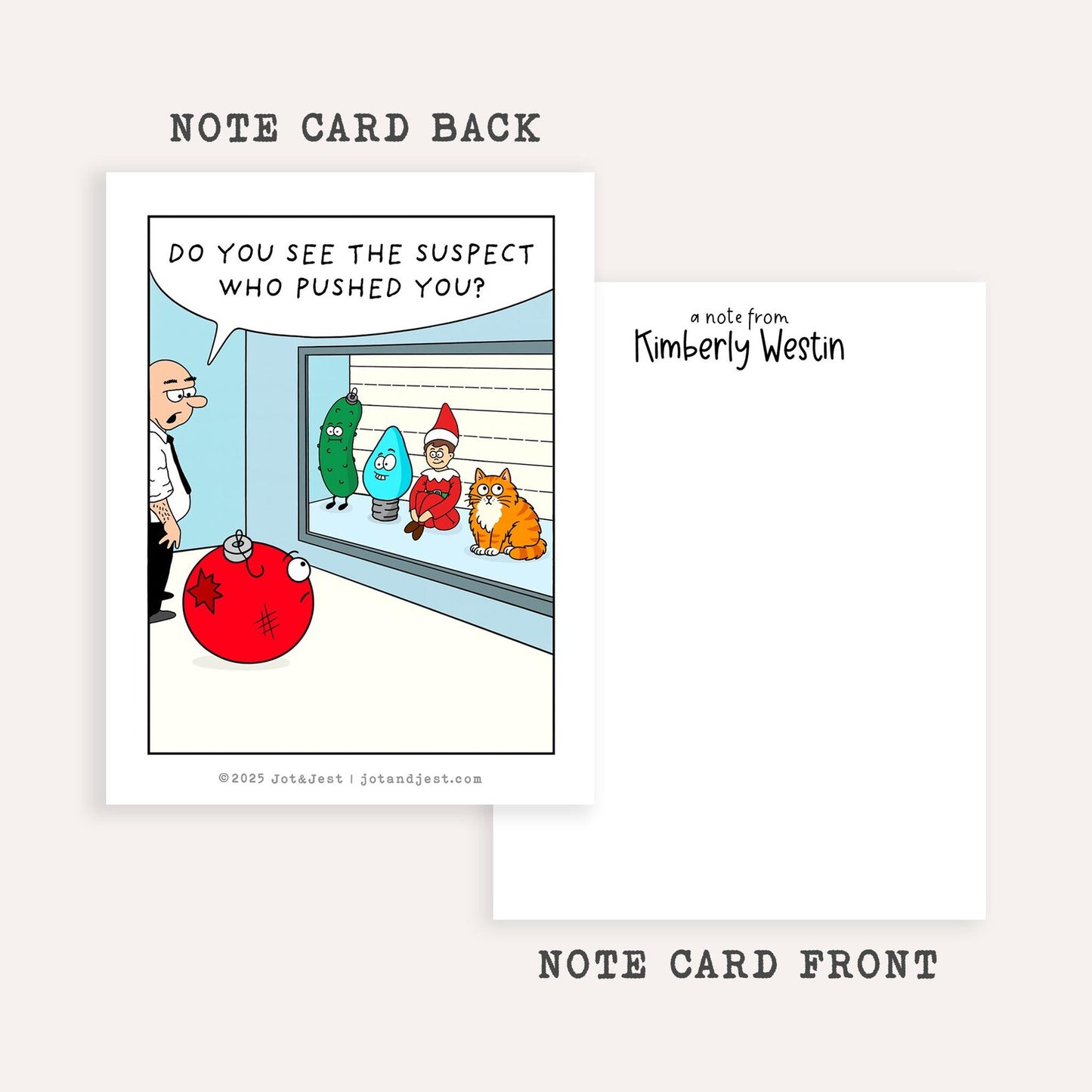 Personalized Christmas Cat Flat Note Cards • Custom Cat Stationery • Holiday Thank You Cards • Custom Name Notecards Gift