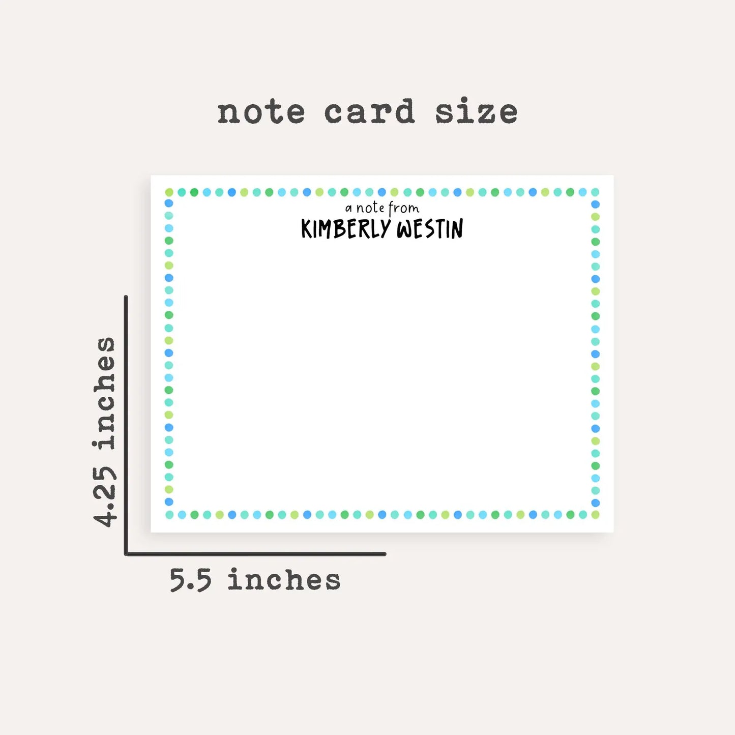 Personalized Mini Polka Dot Stationery • Custom Flat Notecards • Name Stationery Gift • Thank You Notecards • Custom Name Notes
