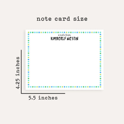 Personalized Mini Polka Dot Stationery • Custom Flat Notecards • Name Stationery Gift • Thank You Notecards • Custom Name Notes