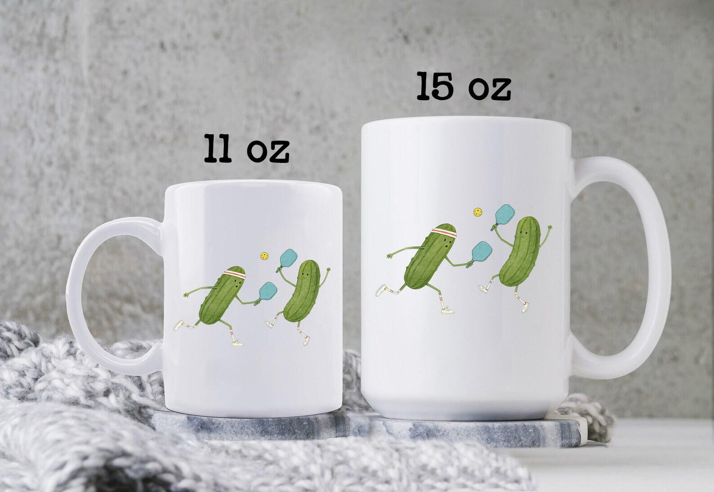 Funny Pickleball Mug • Cute Pickleball Coffee Cup • Pickleball Gift for Players • Sports Lover Mug • Choose Your Mug Size