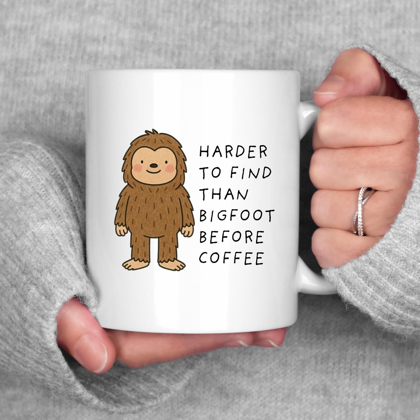 Funny Bigfoot Mug • Cartoon Sasquatch Coffee Cup • Bigfoot Gift for Him • Cute Sasquatch Mug