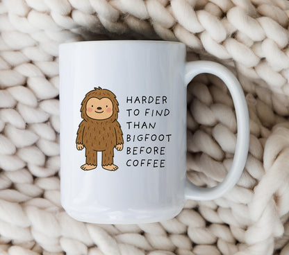 Funny Bigfoot Mug • Cartoon Sasquatch Coffee Cup • Bigfoot Gift for Him • Cute Sasquatch Mug