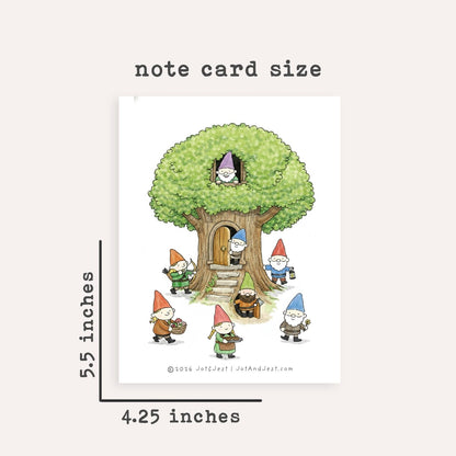 Personalized Gnome Flat Note Cards • Custom Gnome Stationery • Whimsical Gnome Thank You Cards • Custom Name Notecards