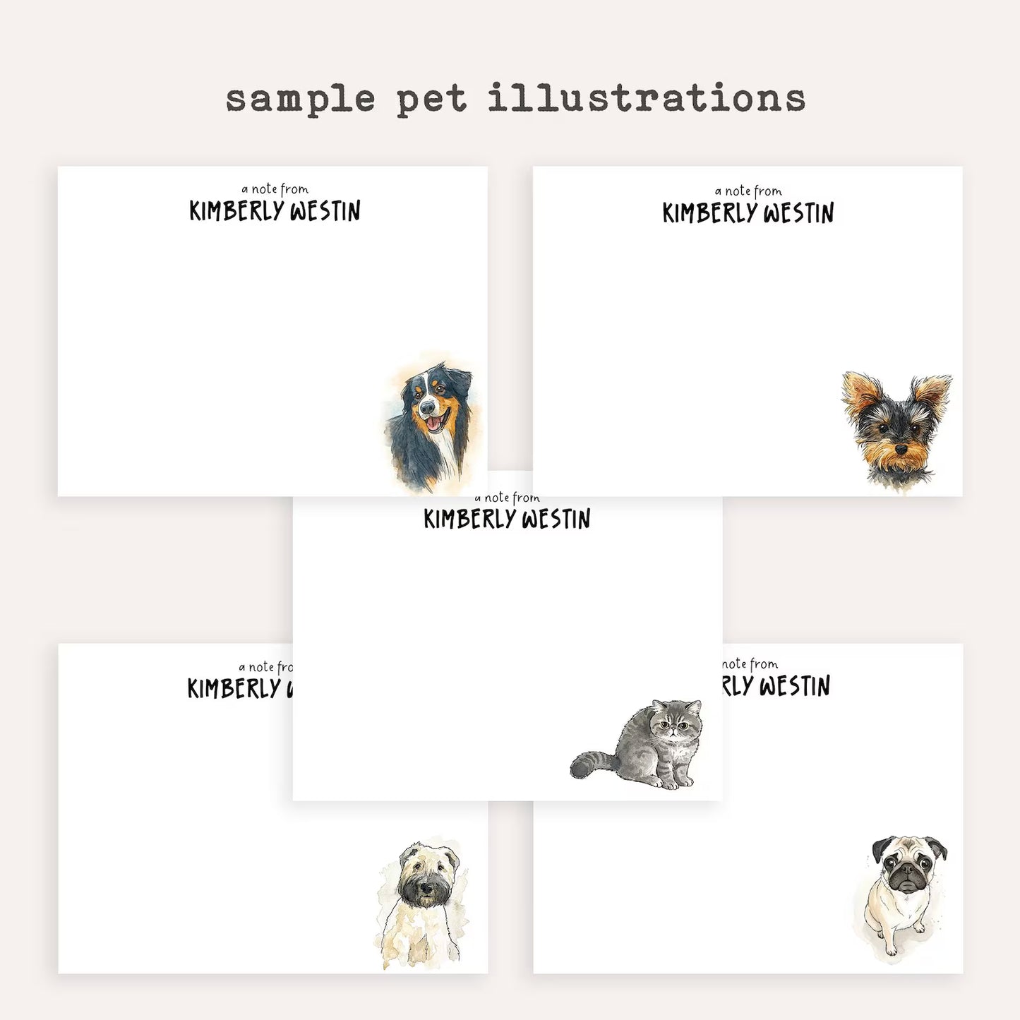Custom Pet Notepad • Watercolor Dog or Cat Portrait • Personalized Pet Stationery • Premium Thick Paper No Ink Bleed • Cute Pet Gift