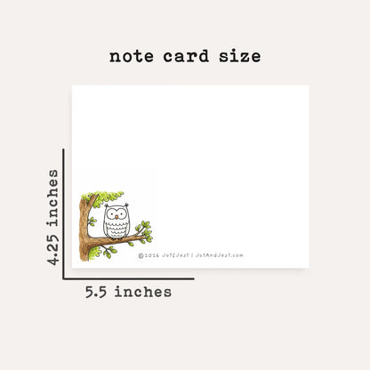 Personalized Owl Stationery Set • Custom Owl Flat Notecards • Cute Owl Thank You Cards • Custom Name Stationery • Set of 12