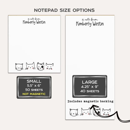 Personalized Cat Notepad • Custom Cat Stationery • Cute Cat Pencil Pad • Cat Lover Gift • Personalized Pet Notepad