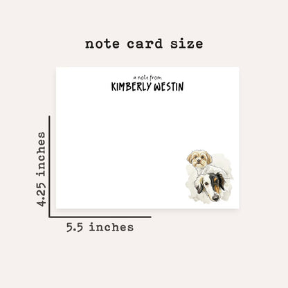 Custom Multiple Pet Portrait Stationery • Personalized Dog & Cat Notecards • Custom Watercolor Pet Stationery Gift • Set of 12