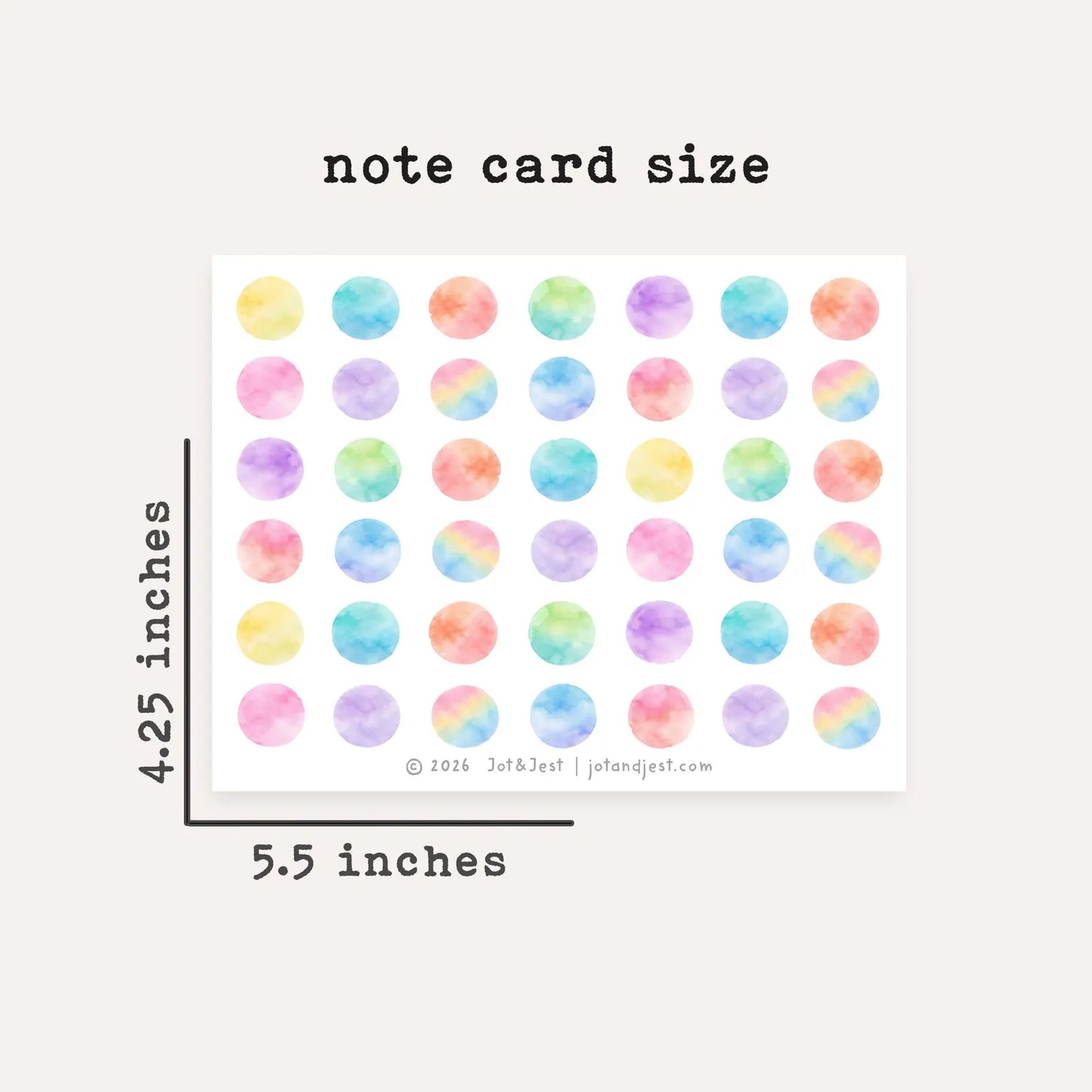Personalized Polka Dot Stationery Set • Custom Name Flat Notecards • Watercolor Big Dot Thank You Cards • Cute Kids Stationery
