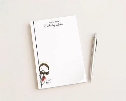 Custom “Jesus Saw That” Notepad • Personalized Christian Stationery • Premium Thick Paper • No Ink Bleed • Religious Gift
