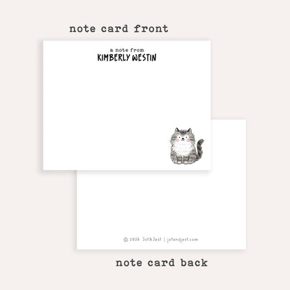 Personalized Cat Breed Stationery Set • Cute Cat Doodle Notecards • Custom Pet Stationery Gift • Set of 12
