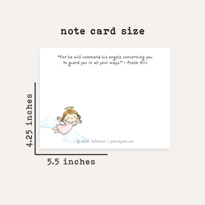 Personalized Angel Stationery Set • Custom Flat Notecards • Christian Thank You Cards • Religious Gift • Custom Name Set of 12