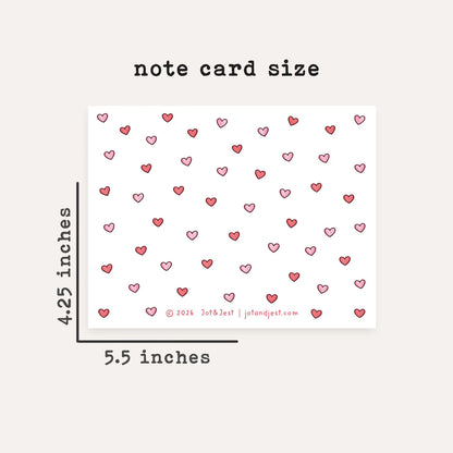Personalized Hearts Stationery Set • Custom Name Valentine Notecards • Tiny Hearts Thank You Cards • Set of 12