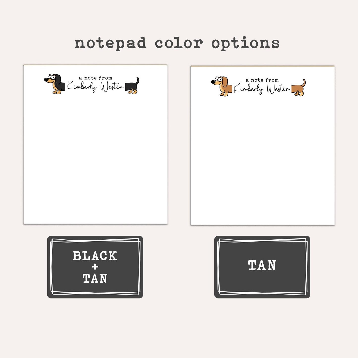 Personalized Dachshund Notepad • Custom Wiener Dog Notepad • Cute Dog Stationery • Dog Lover Gift
