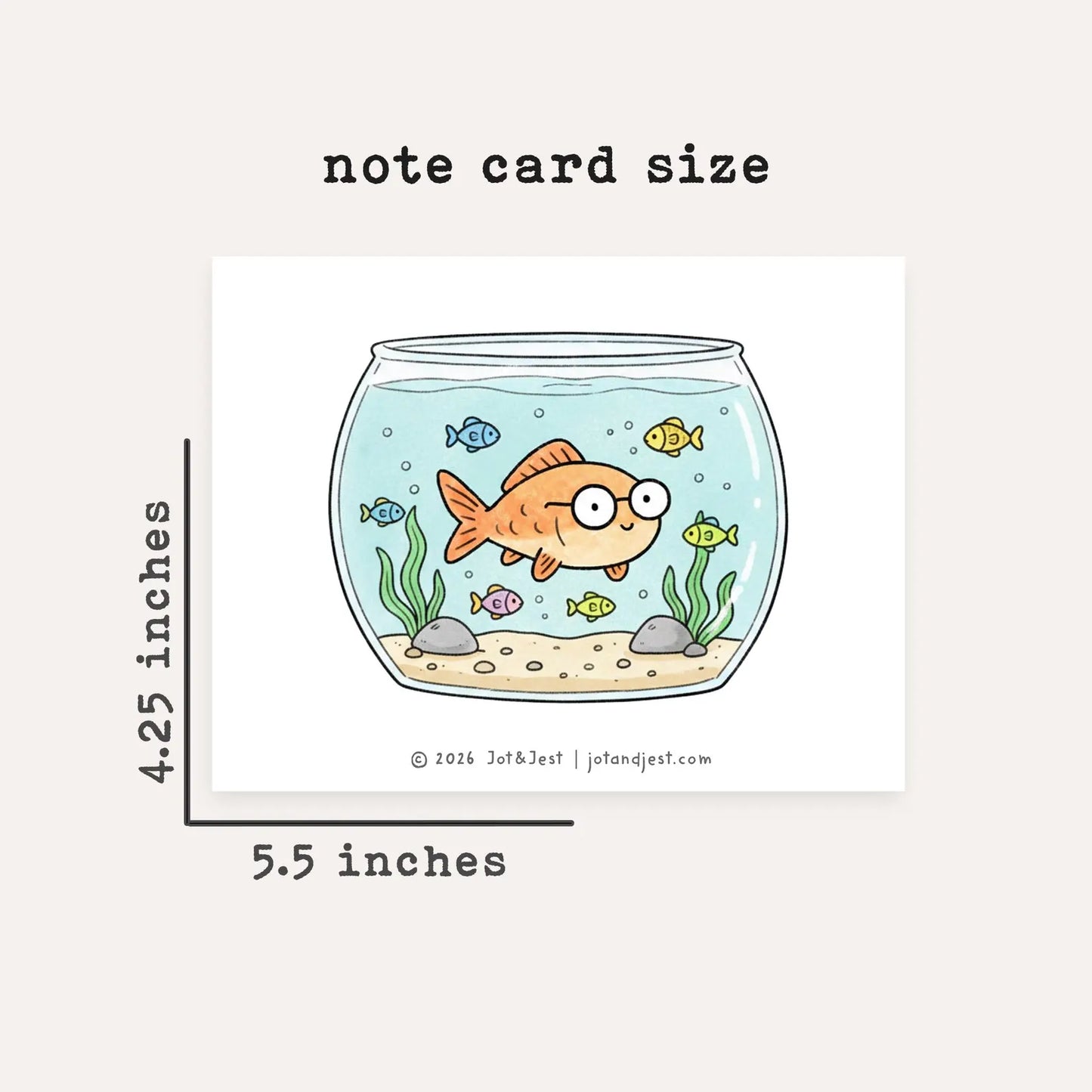 Personalized Fish Bowl Stationery Set • Custom Name Flat Notecards • Cute Goldfish Thank You Cards • Fish Lover Gift • Set of 12