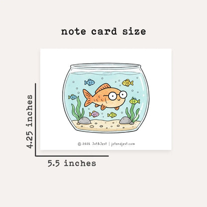 Personalized Fish Bowl Stationery Set • Custom Name Flat Notecards • Cute Goldfish Thank You Cards • Fish Lover Gift • Set of 12