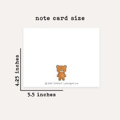 Personalized Teddy Bear Stationery Set • Custom Name Flat Notecards • Cute Teddy Bear Thank You Cards • Kids Stationery Gift • Set of 12