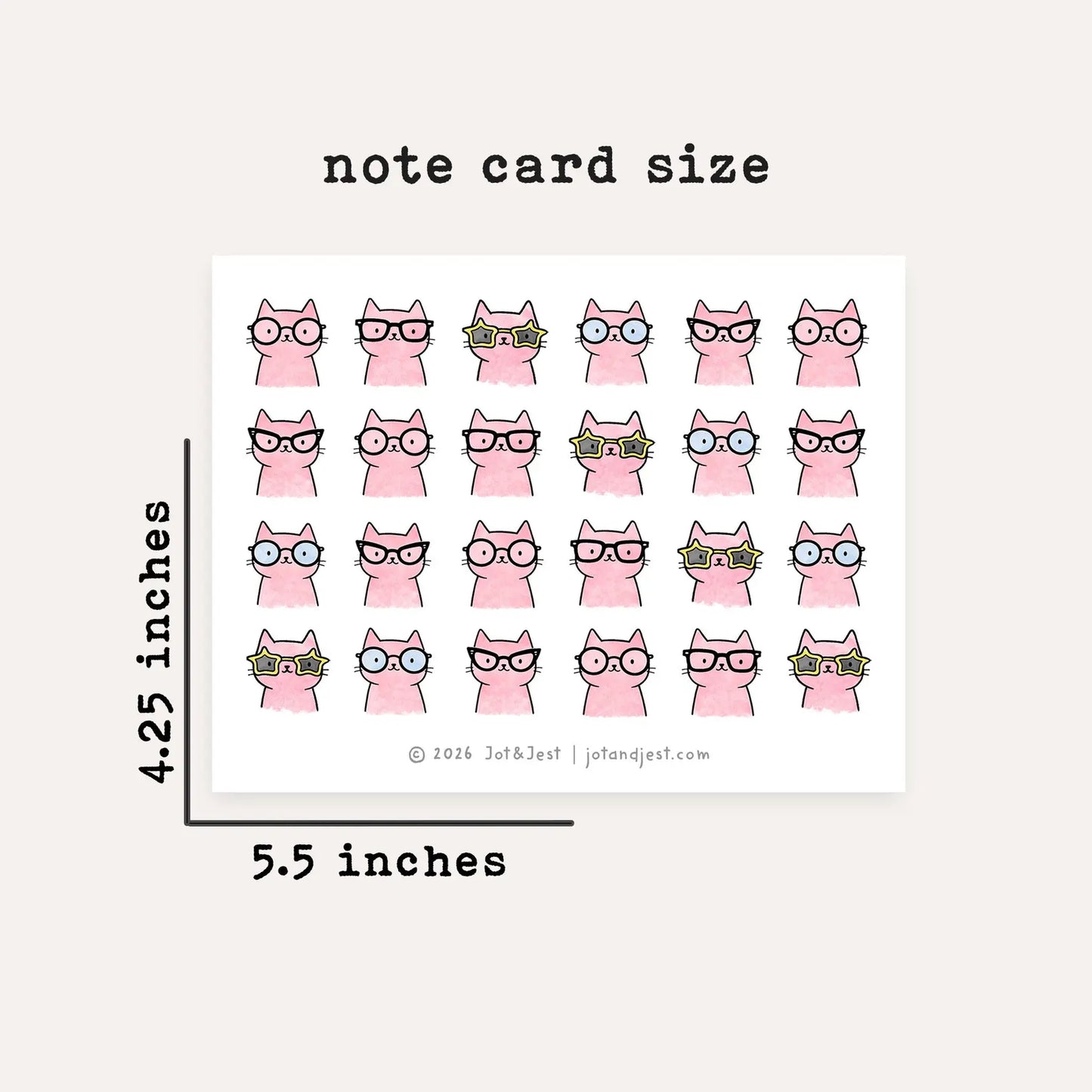 Personalized Pink Cat Stationery Set • Custom Name Flat Notecards • Cute Cat Thank You Cards • Cat Lover Gift • Set of 12