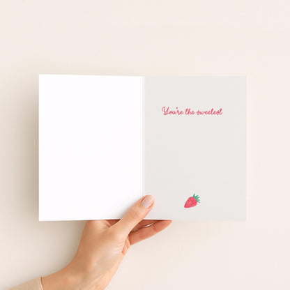 Thank You Berry Much Card • Cute Strawberry Thank You Card • Pink Strawberry Card • Summer Greeting Card • Gratitude Card