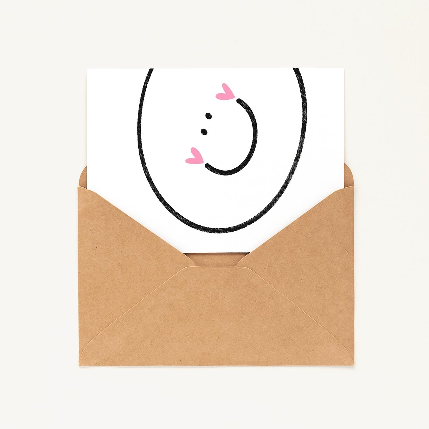 Happy Face Greeting Card • Happy Everything Card • Smiley Face Card • Birthday or Thinking of You Card • Cute Minimal Card