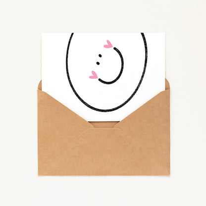 Happy Face Greeting Card • Happy Everything Card • Smiley Face Card • Birthday or Thinking of You Card • Cute Minimal Card
