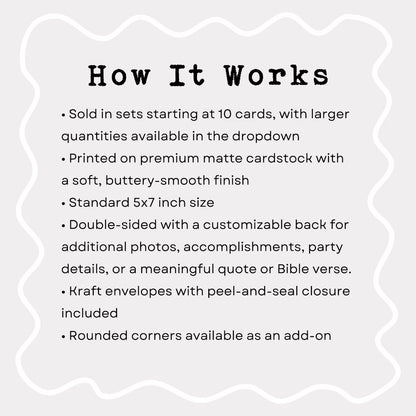 Printed Graduation Announcements • Custom Photo Graduation Cards • Collage Graduation Invitations • Class of 2026 with Envelopes