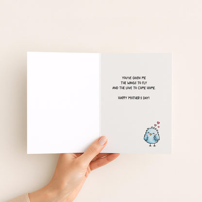 Mama Bird Mother’s Day Card • Cute Bird Card for Mom • Mom Appreciation Card • Sweet Mom Greeting Card