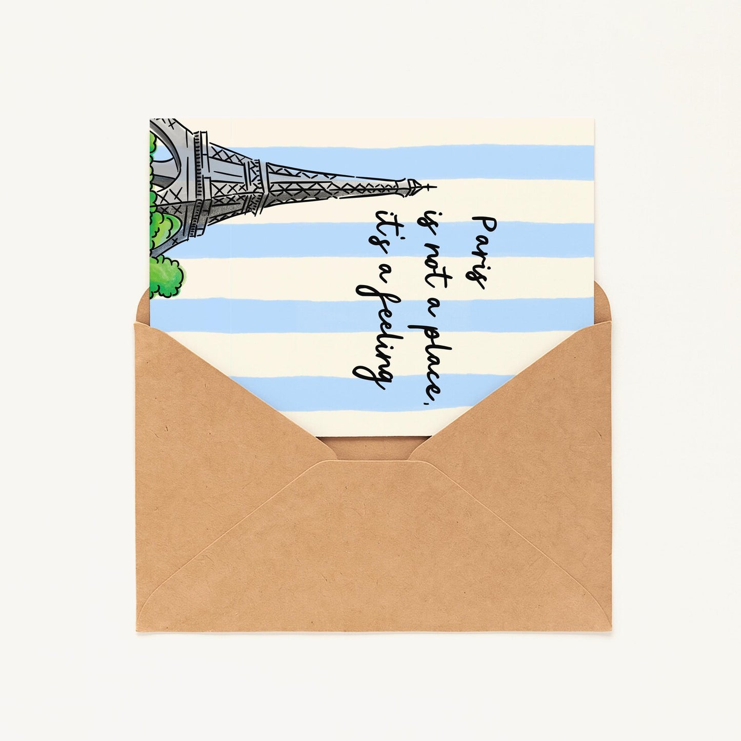 Parisian Greeting Card • Thinking of You Card • French Themed Card • Everyday Card • Frenchie Lover Gift