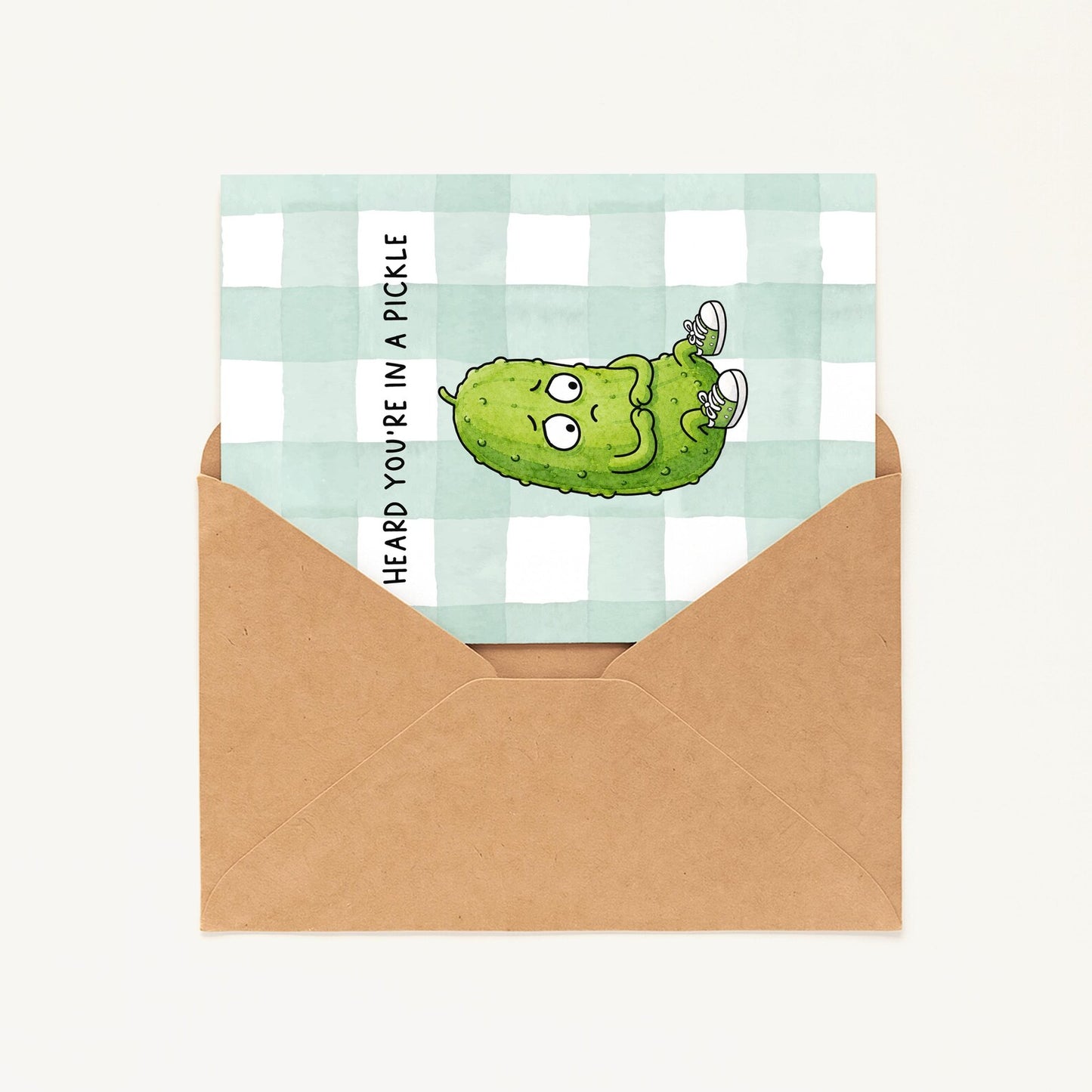 Pickle Sympathy Card • Cute Pickle Encouragement Card • Empathy Greeting Card • Thinking of You Card • In a Pickle Card