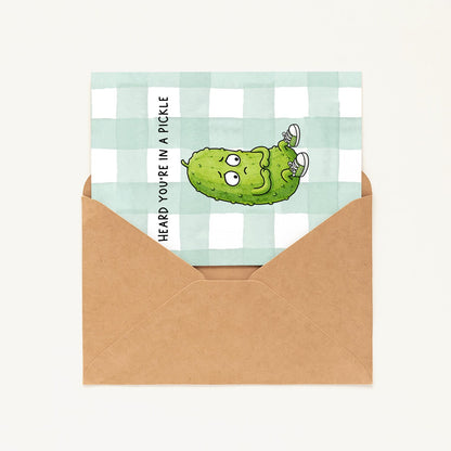 Pickle Sympathy Card • Cute Pickle Encouragement Card • Empathy Greeting Card • Thinking of You Card • In a Pickle Card