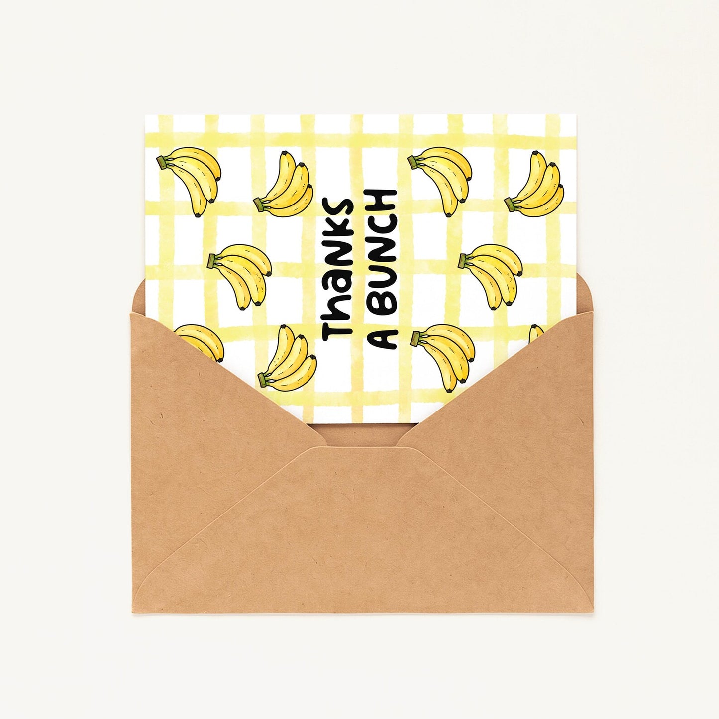 Funny Banana Card • Thanks A Bunch Card • Cute Banana Thank You Card • Gratitude Appreciation Card • Pun Greeting Card