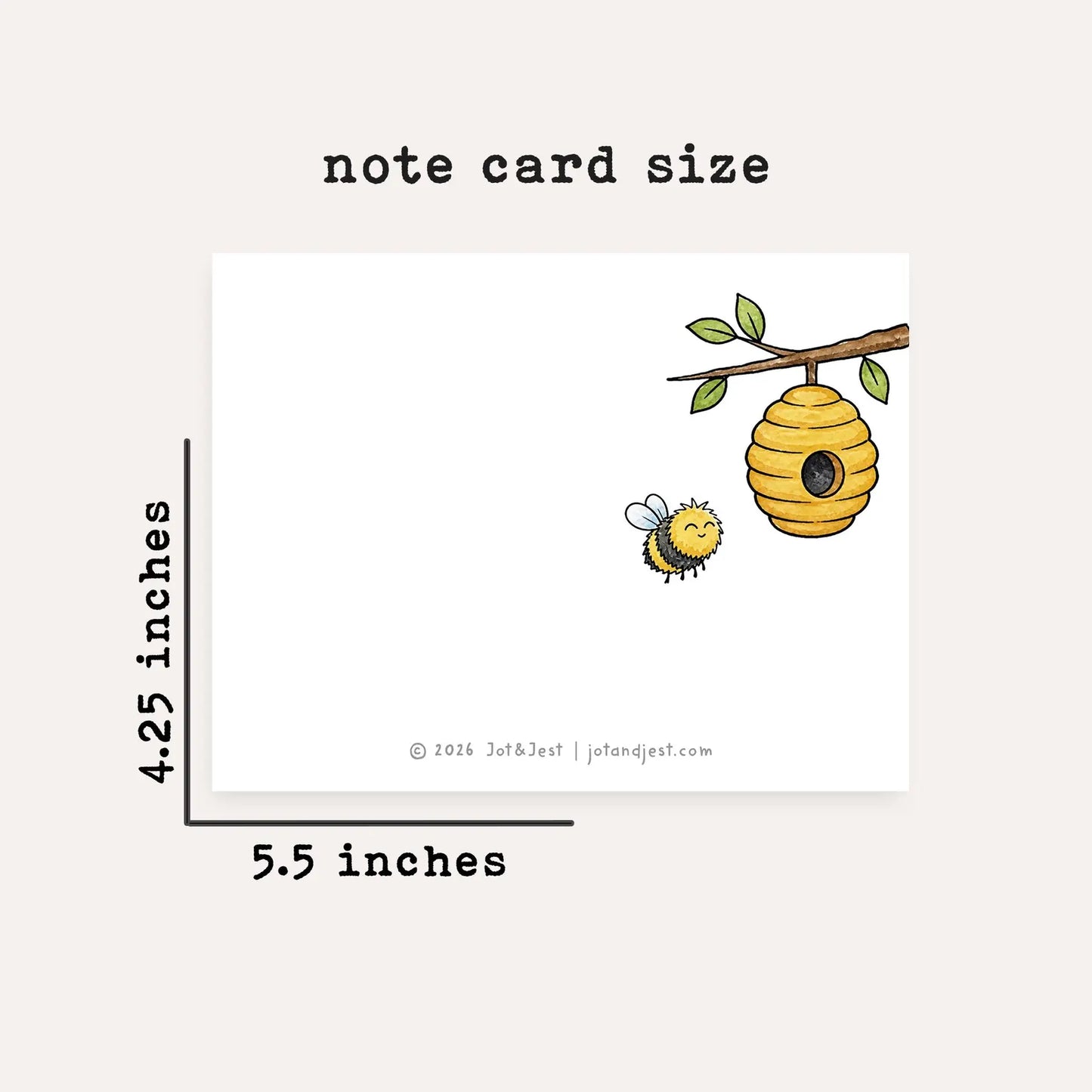Personalized Bee Stationery Set • Custom Name Flat Notecards • Cute Bee Thank You Cards • Monogram Stationery • Set of 12