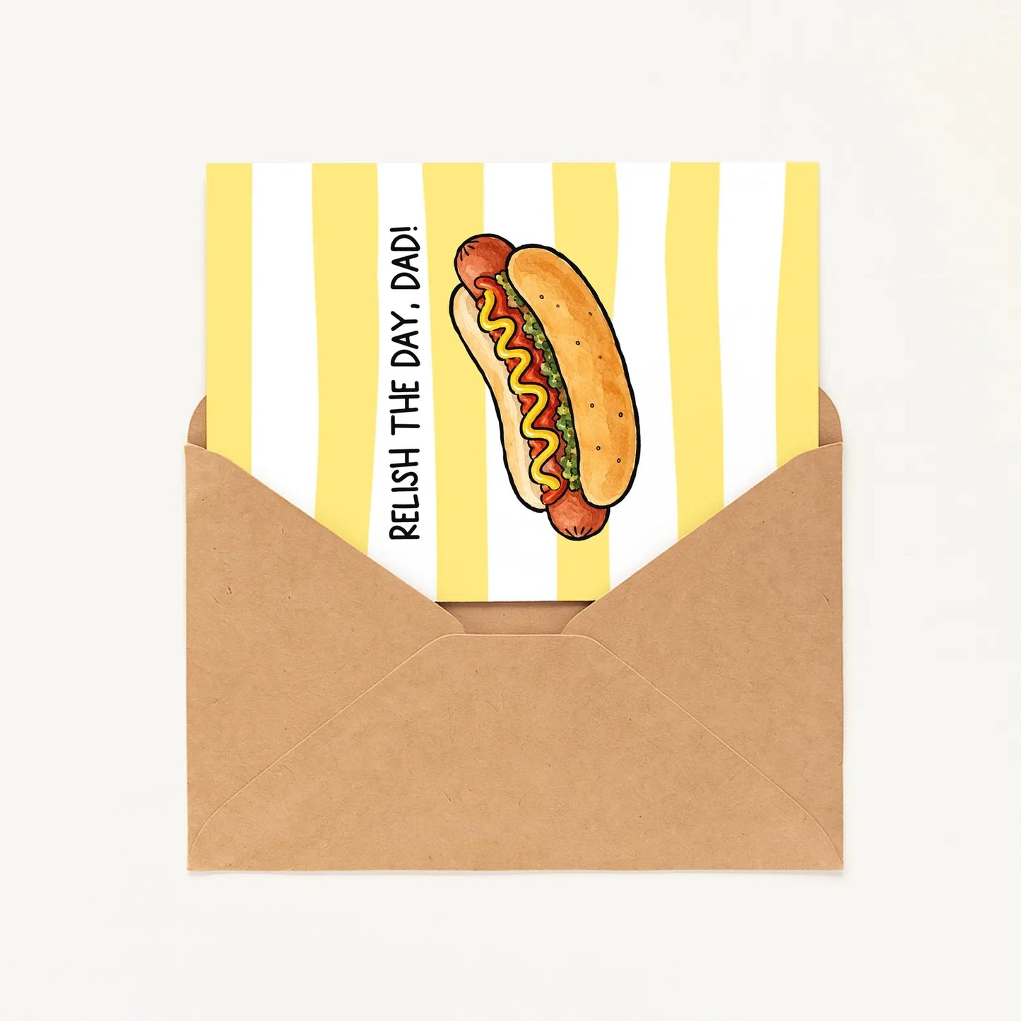 Father’s Day Hot Dog Card • Cute Dad Joke Greeting Card • Funny Hot Dog Card for Dad or Stepdad • BBQ Father’s Day Card