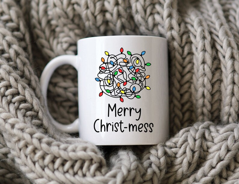 Merry Christ-Mess Mug Christmas Coffee Cup Mental Health