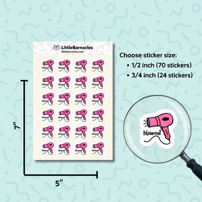 Blowout Planner Sticker • Hair Appointment Reminder • Mini Hair Day Icon • Salon Calendar Sticker • Beauty Planner Label