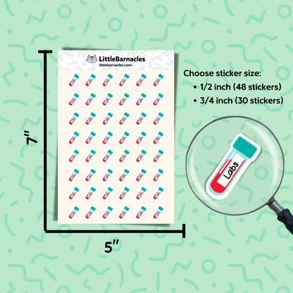 Blood Test Planner Sticker • Bloodwork Lab Reminder • Medical Health Calendar Sticker • Doctor Checkup Label • Mini Health Planner Sticker