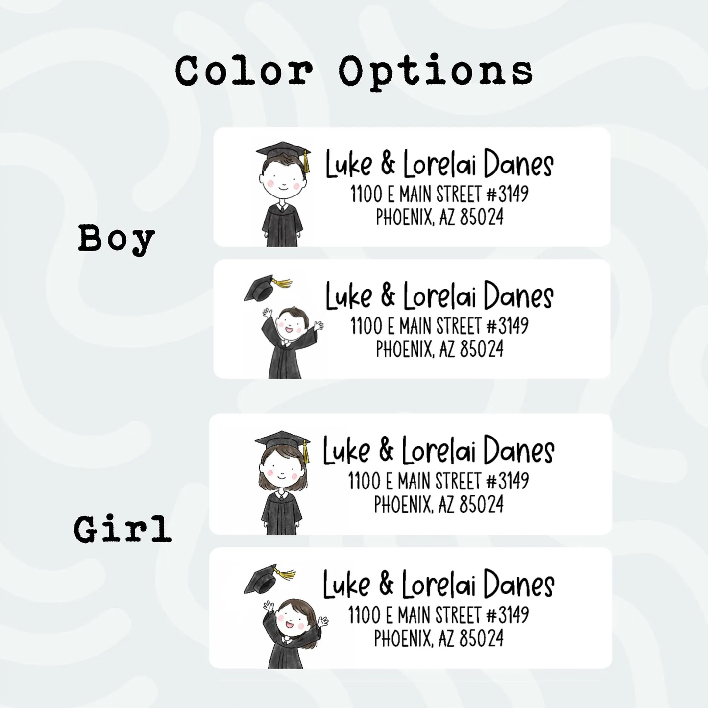 Custom Graduation Address Labels • Personalized Return Address Stickers • Graduate Mailing Labels