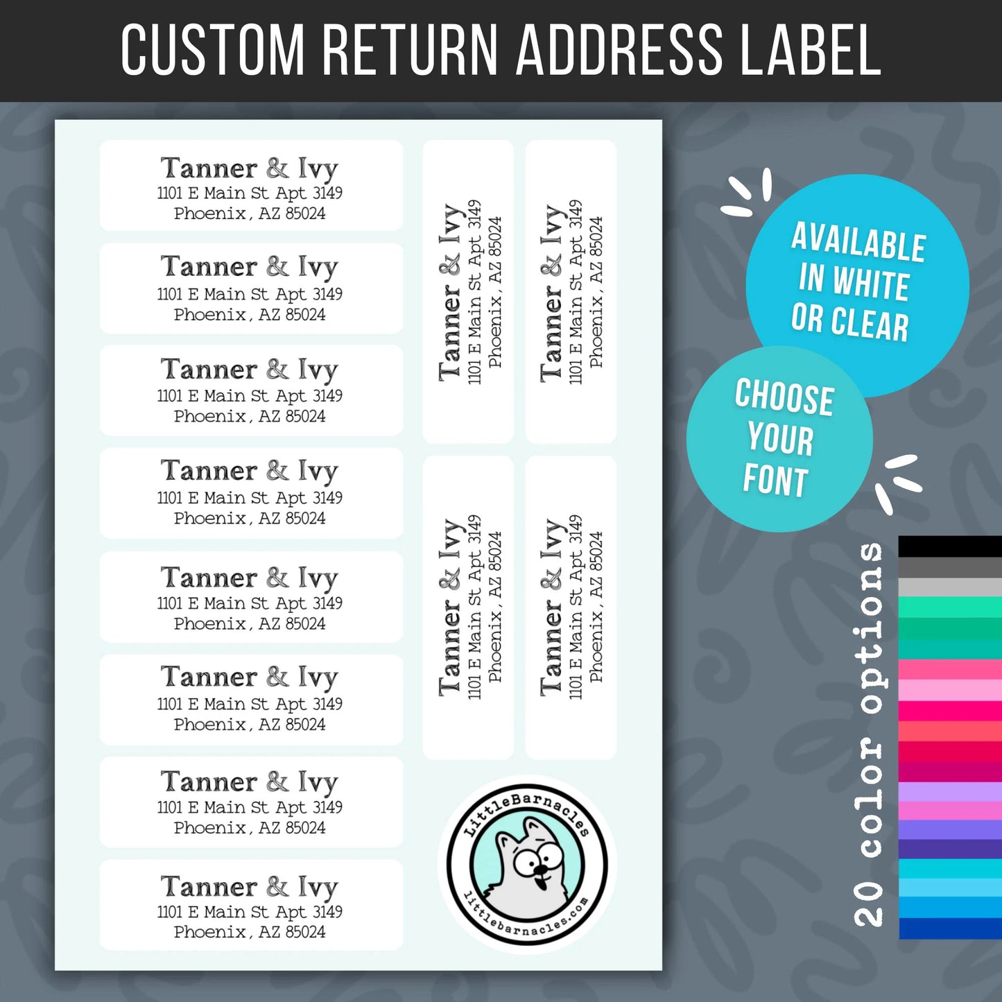 Minimalist Return Address Labels • Personalized Mailing Stickers • Custom Address Labels • Simple Modern Name Labels