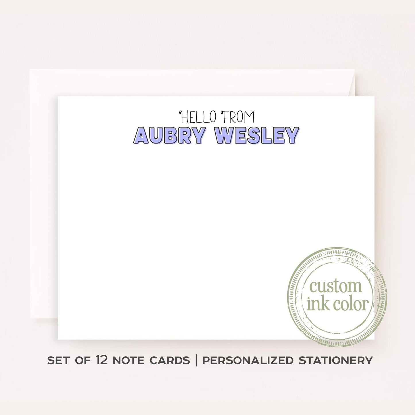Personalized Couples Name Stationery • Elegant Wedding Notecard Set • Custom Name Note Cards • Wedding Thank You Cards • Set of 12