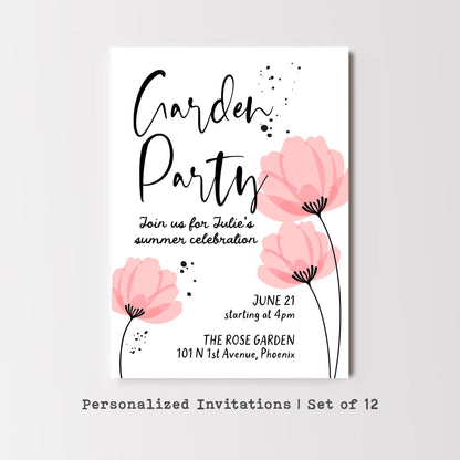 Garden Party Invitation • Personalized Birthday Party Invite • Floral Garden Party Invitation • Custom Save the Date
