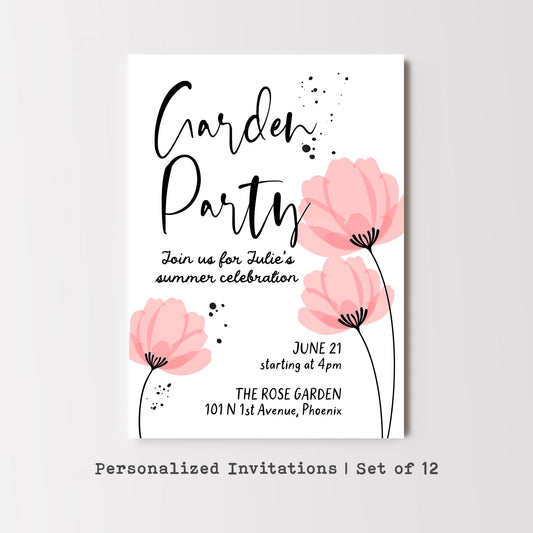 Garden Party Invitation • Personalized Birthday Party Invite • Floral Garden Party Invitation • Custom Save the Date