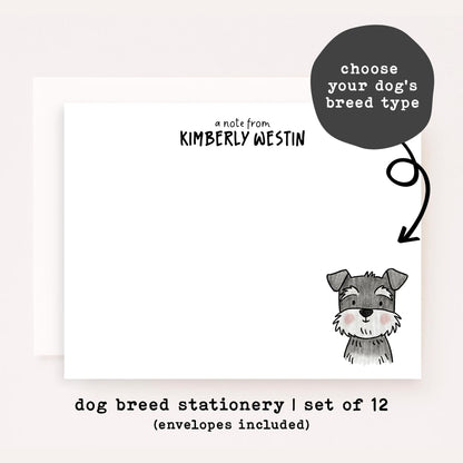 Custom Dog Portrait Stationery Set • Personalized Pet Notecards • Cute Dog Doodle Thank You Cards • Dog Lover Gift • Set of 12