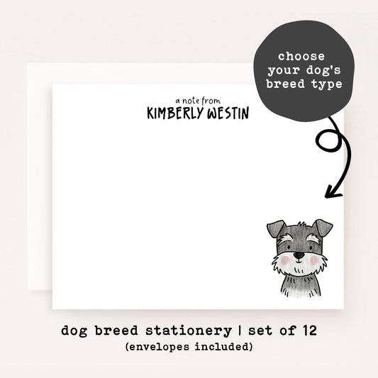 Custom Dog Portrait Stationery Set • Personalized Pet Notecards • Cute Dog Doodle Thank You Cards • Dog Lover Gift • Set of 12