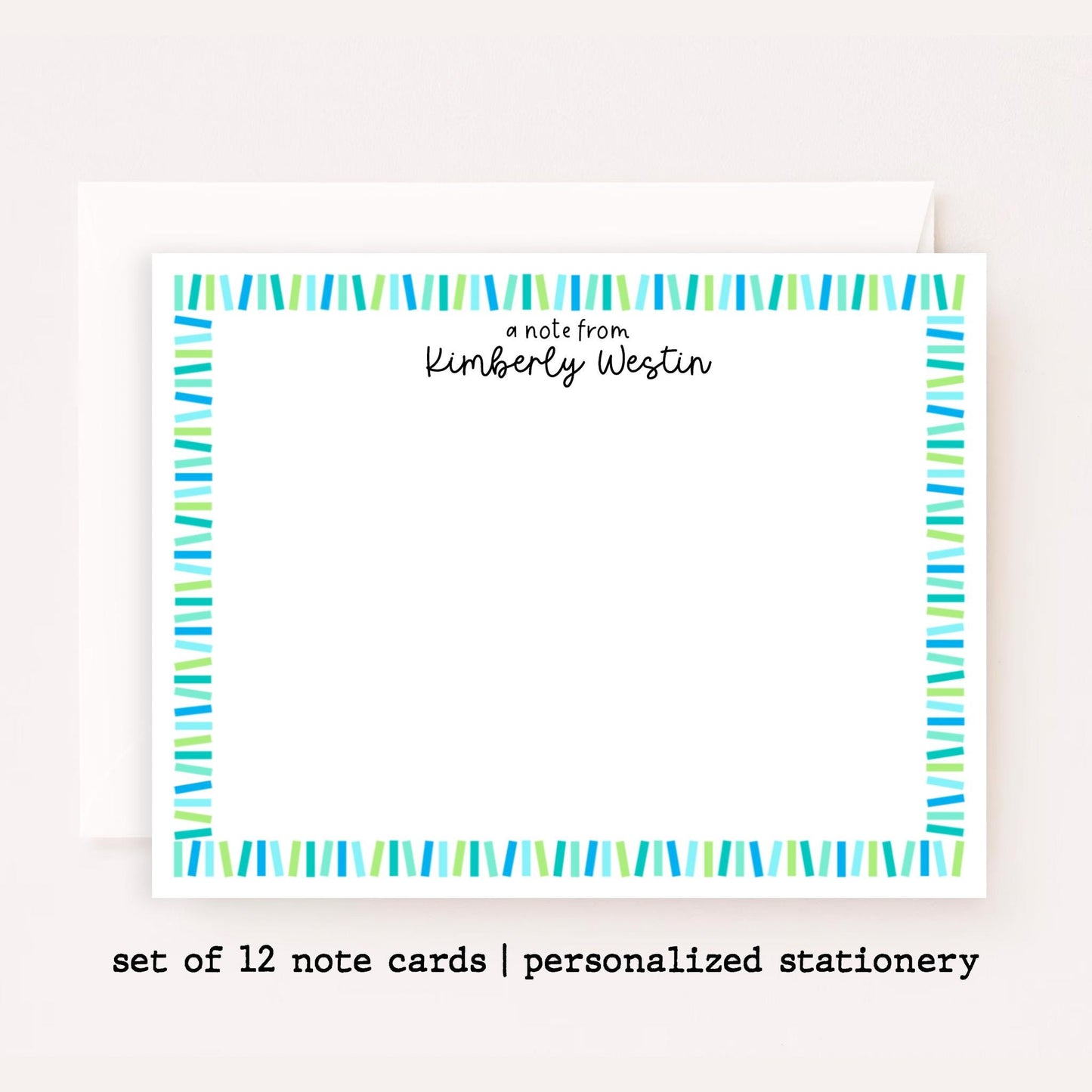 Personalized Confetti Stationery Set • Custom Name Flat Notecards • Colorful Sprinkles Thank You Cards • Kids Stationery Gift • Set of 12