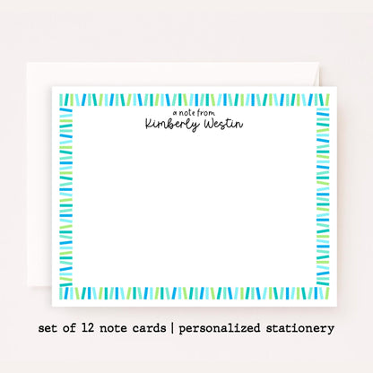 Personalized Confetti Stationery Set • Custom Name Flat Notecards • Colorful Sprinkles Thank You Cards • Kids Stationery Gift • Set of 12