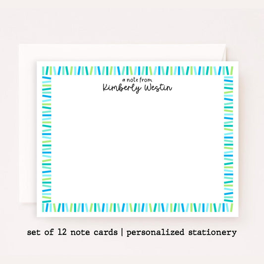 Personalized Confetti Stationery Set • Custom Name Flat Notecards • Colorful Sprinkles Thank You Cards • Kids Stationery Gift • Set of 12