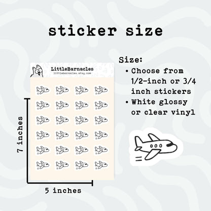 Airplane Planner Stickers • Flight Reminder Icons • Travel Planner Vinyl Stickers • Airport & Trip Planning Stickers