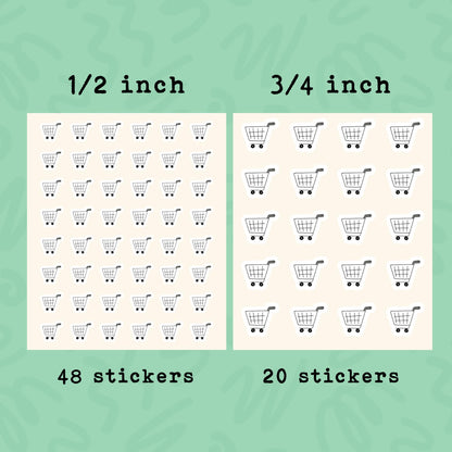 Grocery Cart Planner Sticker • Mini Grocery Shopping Sticker • Shopping Reminder Label • Grocery Planner Sticker • Calendar Journal Sticker