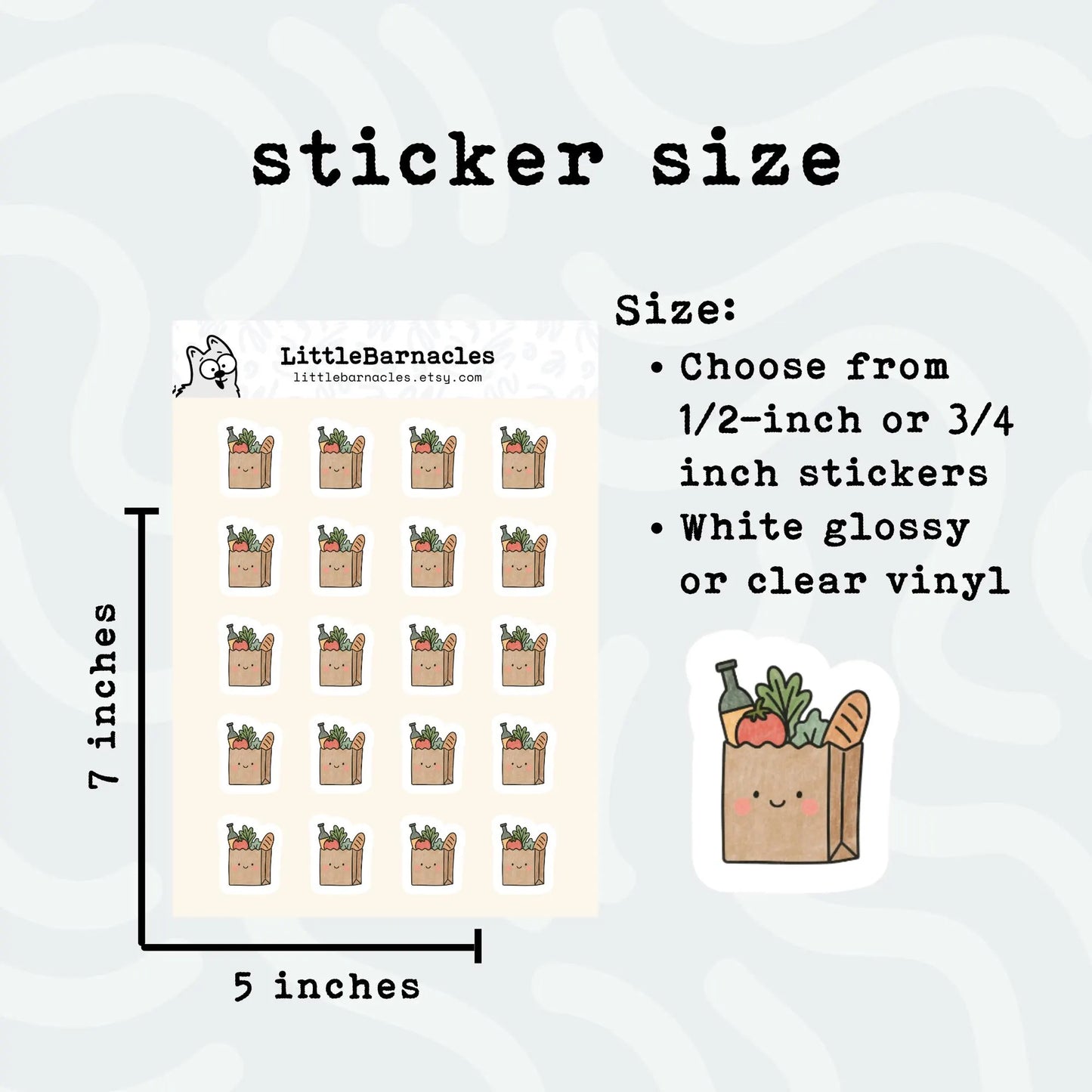 Groceries Planner Sticker • Supermarket Reminder • Grocery Store Icon • Food Delivery Mini Sticker • Calendar Planner Label