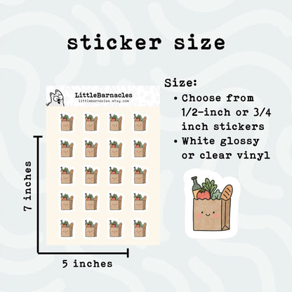 Groceries Planner Sticker • Supermarket Reminder • Grocery Store Icon • Food Delivery Mini Sticker • Calendar Planner Label