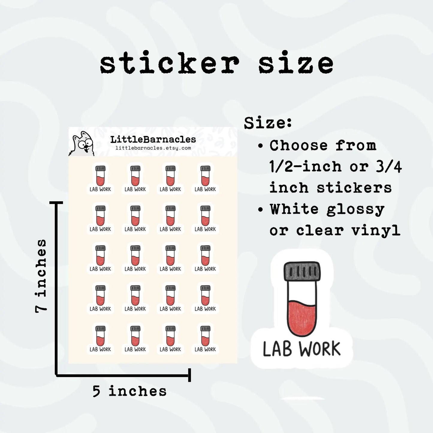 Blood Test Planner Sticker • Bloodwork Lab Reminder • Medical Health Calendar Sticker • Doctor Checkup Label • Mini Health Planner